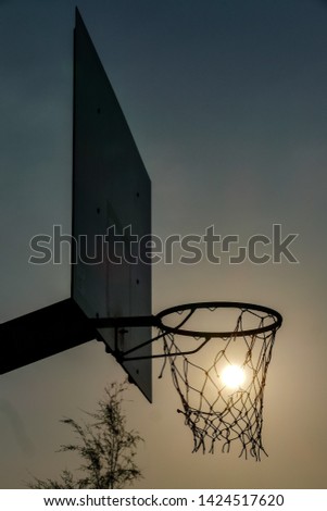 basketball hoop and net, digital photo picture as a background
