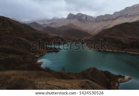Lake Gizhgit in the mountains of Kabardino-Balkaria.Russia.