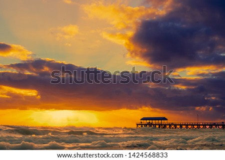 winter sunset at Brighton beach South Australia