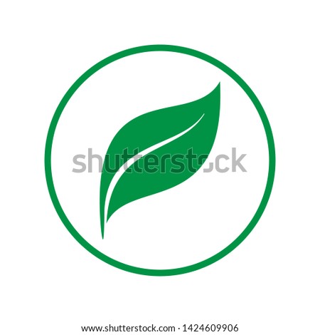 
Green Leaf Icon. Natural Product, Vegan Illustration As A Simple Vector Sign & Trendy Symbol for Design and Websites, Presentation or Mobile Application.  