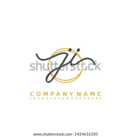 JI Initial handwriting logo concept