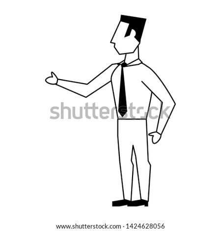 business man standing avatar cartoon character vector illustration graphic design