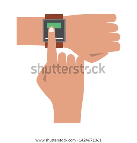 Hand with wristwatch cartoon isolated vector illustration graphic design