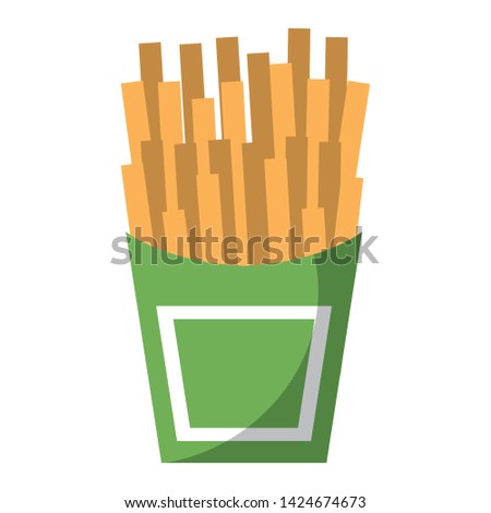 French fries fast food cartoon isolated vector illustration graphic design
