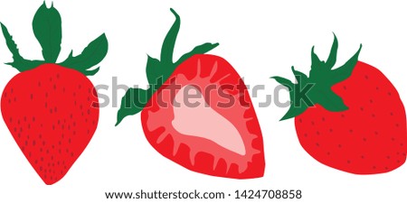 Vector strawberry mix. Bright strawberries isolated on a white background for cards, wedding invitation, posters, save the date or greeting card.