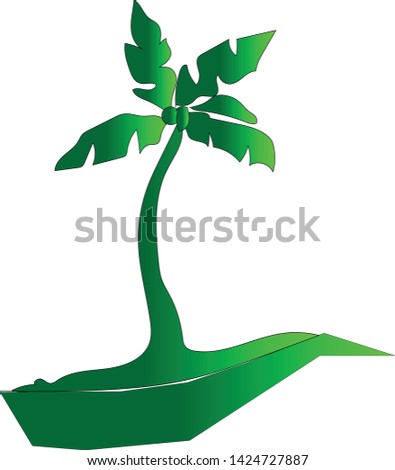 Icon of a coconut tree with two charming green fruits