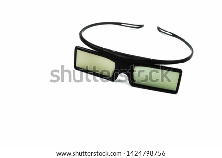 3d glasses, plastic material  The lens works with batteries. Compatible with Smart TV with white background.