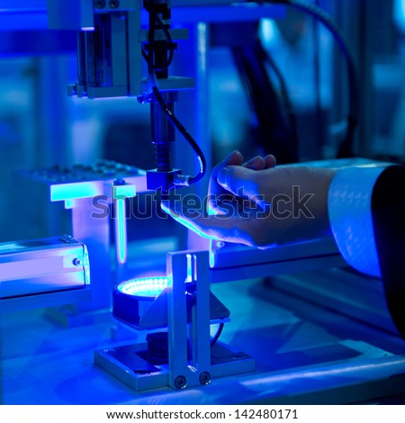 optical transducer in a modern plant. Royalty-Free Stock Photo #142480171