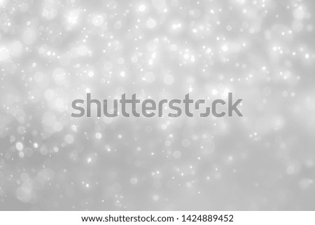Gray Silver light bokeh Christmas abstract background.
