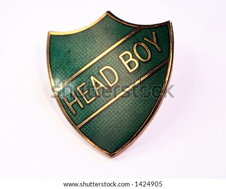 close-up of a head boy school badge Royalty-Free Stock Photo #1424905