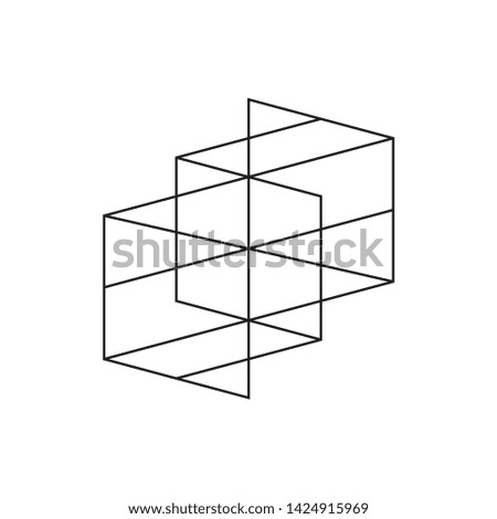 Geometric Square Cube Business Company Vector Logo Design