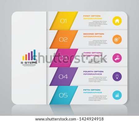 5 steps chart infographics element for presentation.