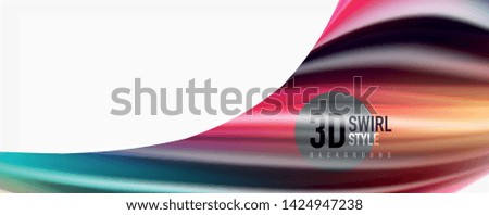 Modern techno Fluid color flow on white colorful poste. Vector art for your design
