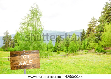  land for sale concept,land for sale wooden sign board