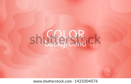 Coral background. Vector illustration. Coral color gradient. Pink fluid pattern.