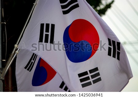 Taegeukgi in South Korea, which was held on the day marking the nation's armed forces.