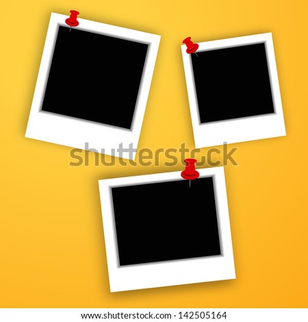 Set of photo frames on abstract background.