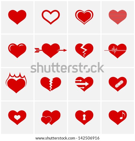 Heart Icon Set Royalty-Free Stock Photo #142506916