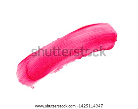 Lipstick abstract strokes smudge  background texture cherry red vine colored isolated on white