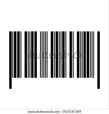 Barcode realistic icon. Flat vector illustration. Concept object design for product.