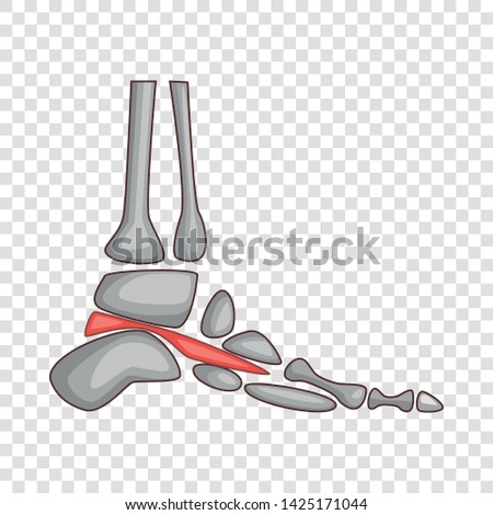 Foot pain icon. Cartoon illustration of foot pain vector icon for web