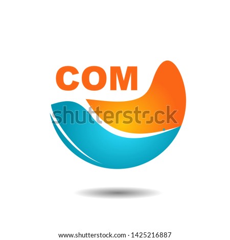 abstract logo design in blue and orange using gradient effect