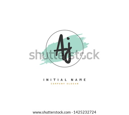 A J AJ Beauty vector initial logo, handwriting logo of initial signature, wedding, fashion, jewerly, boutique, floral and botanical with creative template for any company or business.