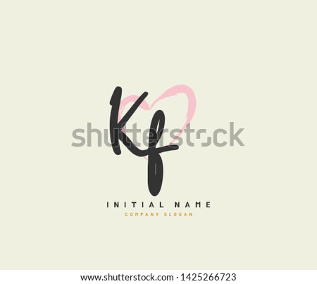 K F KF Beauty vector initial logo, handwriting logo of initial signature, wedding, fashion, jewerly, boutique, floral and botanical with creative template for any company or business.