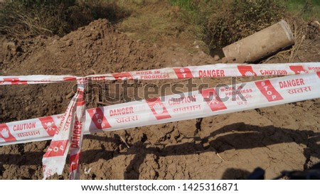 Caution danger signage for construction site