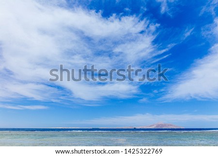 Beautiful marine summer sunny landscape. Horizontal color photography.
