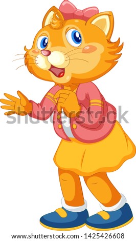 A cute cat cartoon character illustration