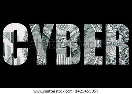 Cyber, Money on Black Background 