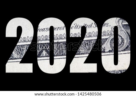 2020 Election, Money on Black Background 