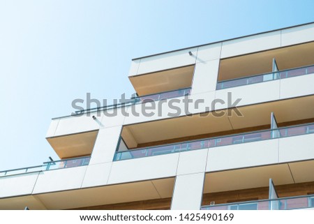  Architectural detais. Facade of a modern apartment building