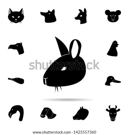 head of hare silhouette icon. Universal set of animals for website design and development, app development