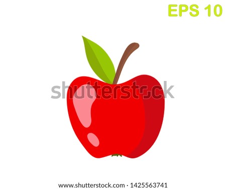 Red Apple. Clip art. Lunch at the break. School And Education single icon in cartoon style