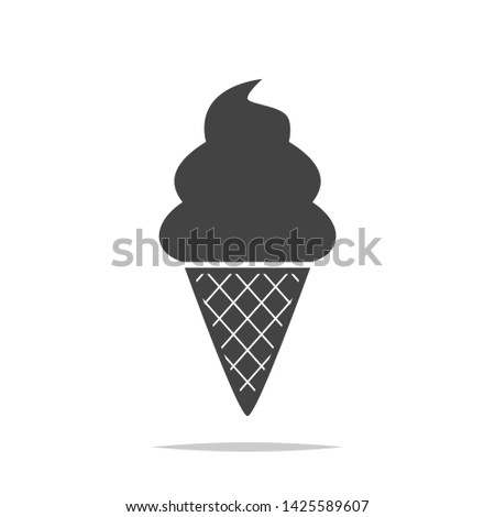 Ice cream cone icon vector isolated