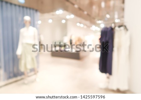 Abstract blur and defocused luxury shopping mall of department store interior for background