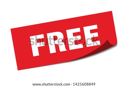 free square sticker. free sign. free banner
