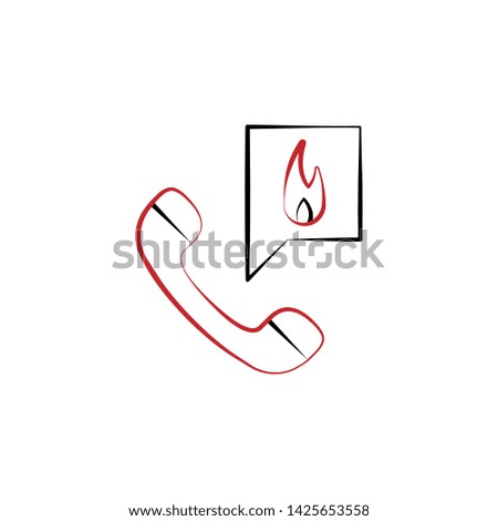 Firefighter, telephone two color icon