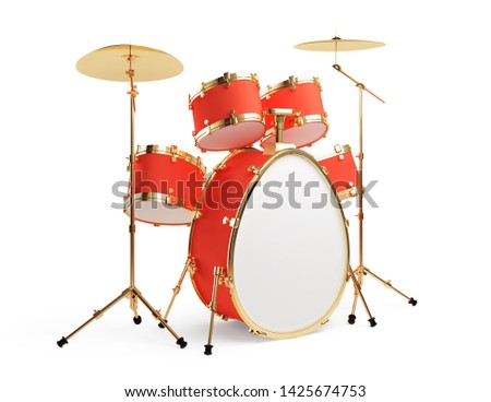 Egg in the form of a drum set isolated on a white background. Clipping path included. 3d illustration