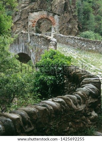 Lanzo, Piedmont, Italy: Devil's Bridge (1378, but according to legend, built by the devil himself). Picture taken with a view camera; front standard tilted and swung to achieve maximum depth-of-field.
