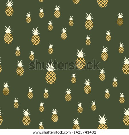 Fresh Pineapples Vector Repeat Seamless Pattern