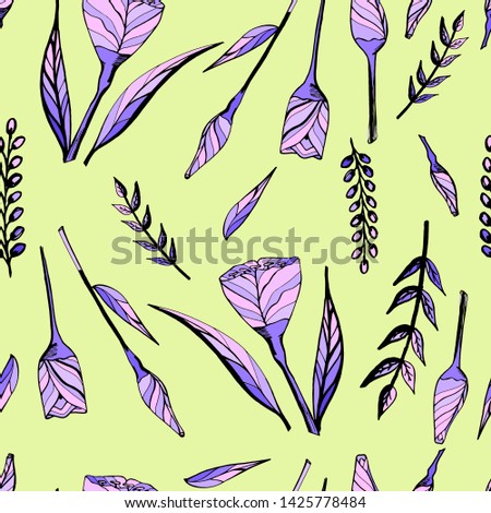 Fantastic floral background, seamless pattern