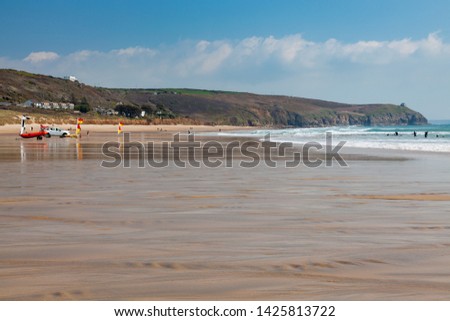 The beach at Sydney Cove at Praa Sands Cornwall England UK