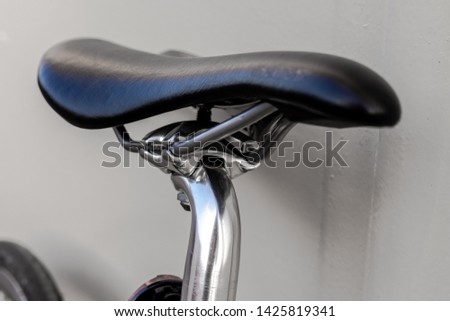 bike seat oncloseup. bicycle leather seat