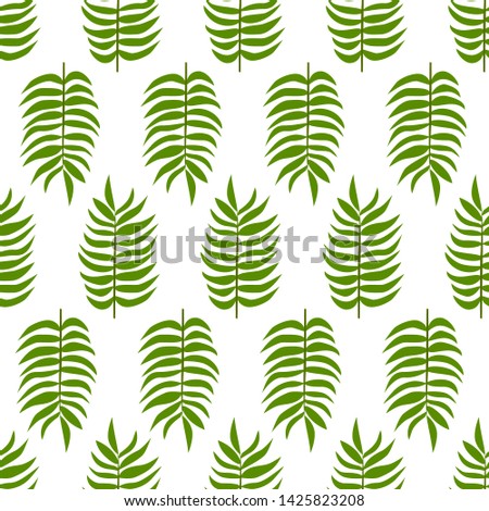 Summer tropical palm leaves seamless pattern isolated on white background. Vector floral grunge design for cards, web,fashion, interior, wrapping, packaging and natural product.