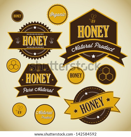 Honey Vector Label Collection