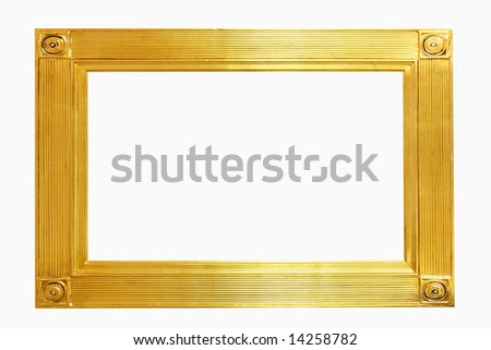 Big rectangular frame in pure gold color
