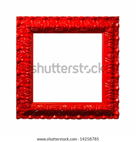 Big square frame in bright red color